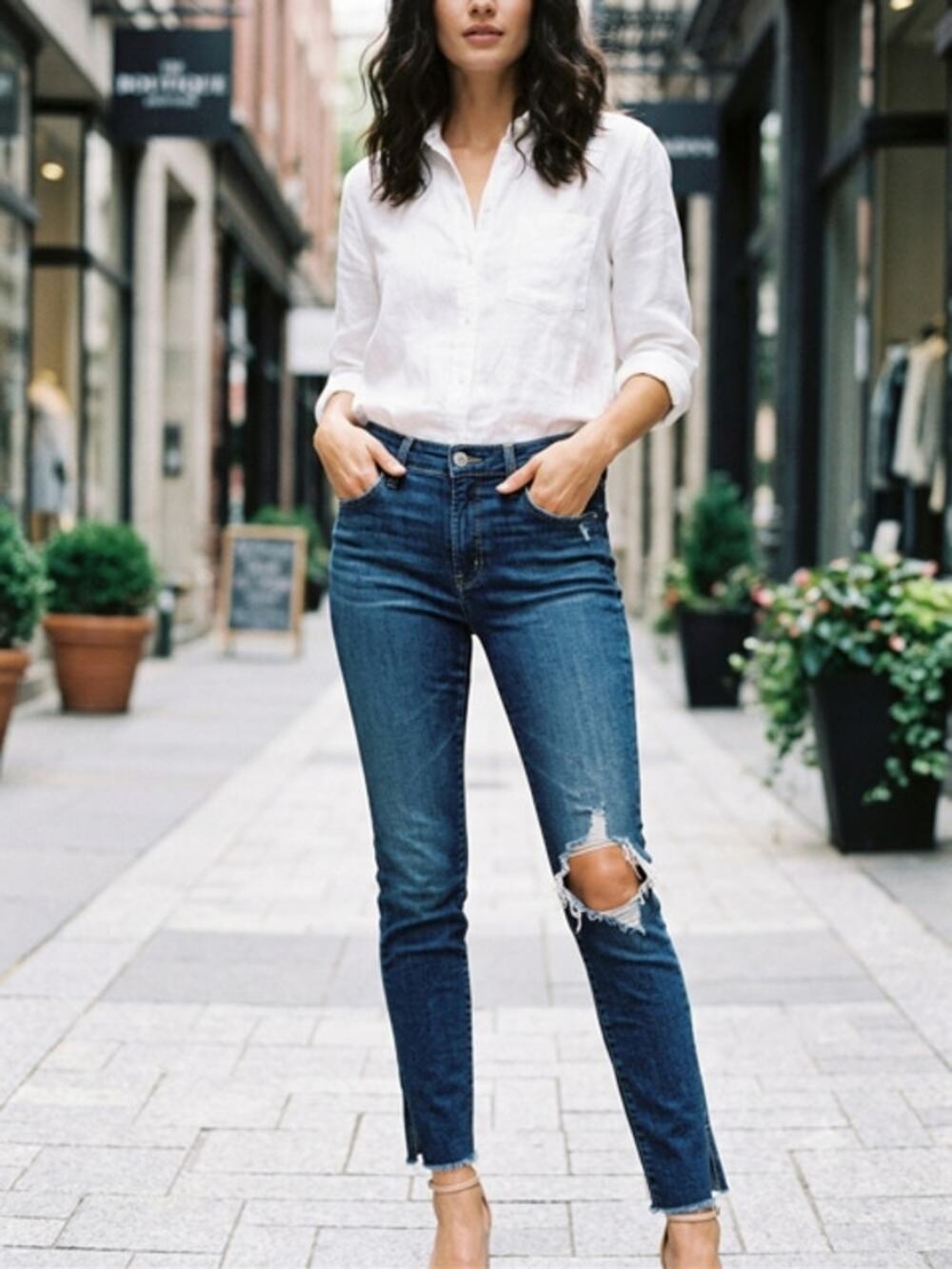 AG Adriano Goldschmeid‎ Jeans 28R Farrah High Rise Skinny Ankle Dark Wash Ripped
